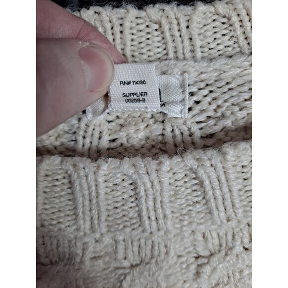 a.n.a Women's Beige Acrylic-Polyester Fringe Hem Knitted‎ Poncho One Size - Picture 8 of 8